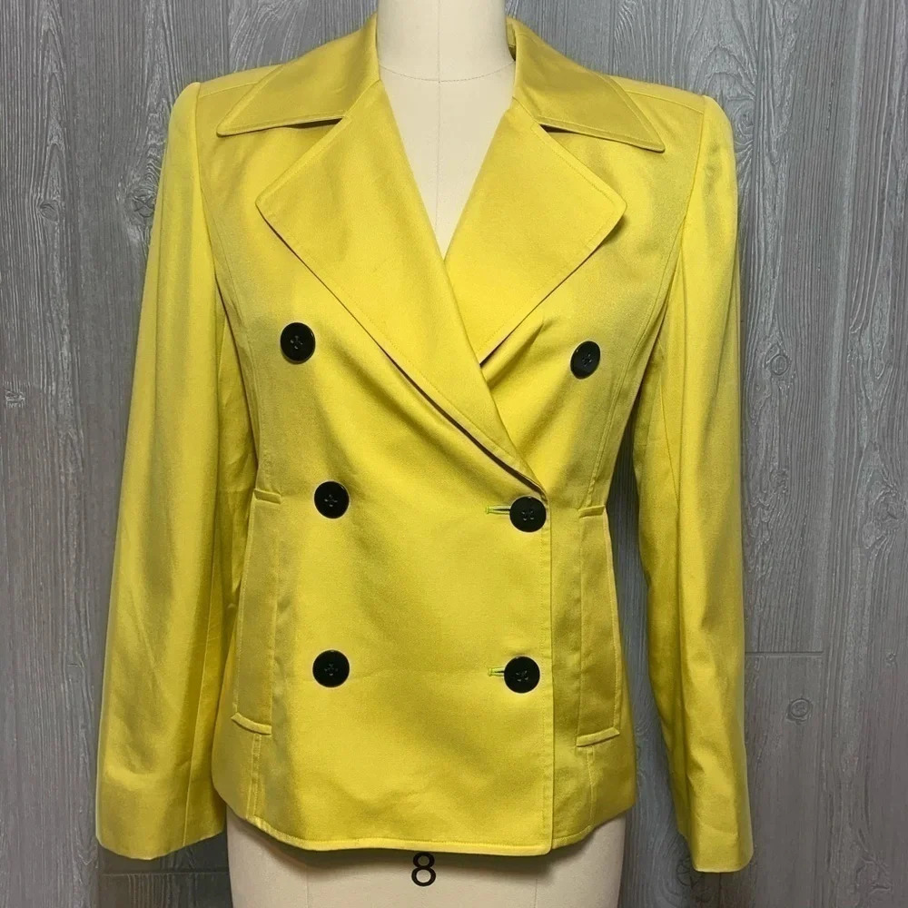 Linda Allard Ellen Tracy Silk Citron Jacket 2 NWT